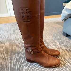 Tory Burch Brown Leather Knee-High Boots